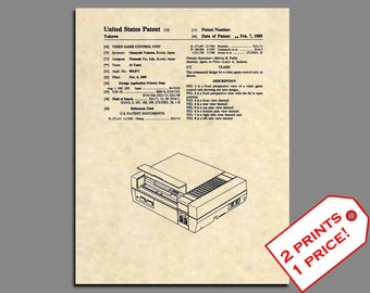 Nintendo Art Print - NES Console Patent Art - Nintendo Wall Art Patent Prints - Nintendo Poster Patent Print - Video Game Room Art - 337