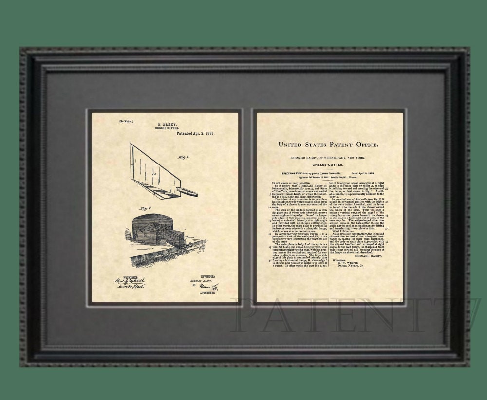 Antique Vintage Kitchen Cooking 342 Original Cheese Cutter US Patent Art Print 