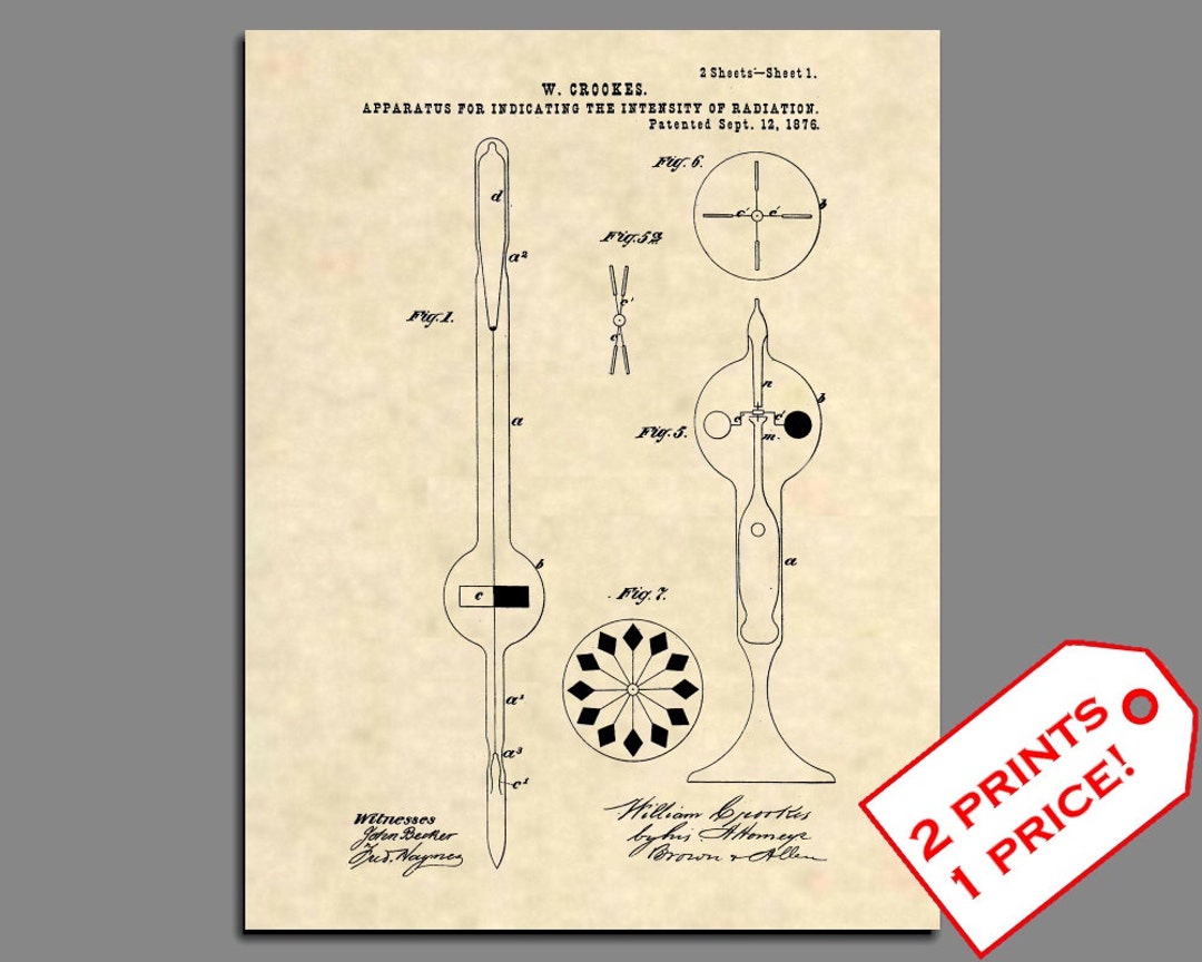 Patent Prints Crookes Radiometer Bulb Patent Art Vintage Etsy