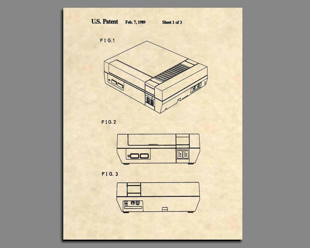 Nintendo Art Print NES Console Patent Art Nintendo Wall | Etsy