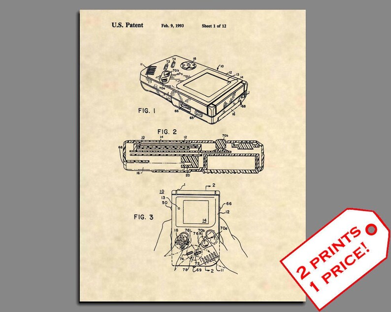 Nintendo Art Print Gameboy Patent Art Nintendo Wall Art - Etsy