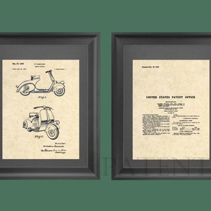 Patent Prints Vespa 125cc Scooter Patent Art Vintage Vespa 125 Motorbike Patent Print Motorbike Patent Poster Wall Art Prints 310 image 4