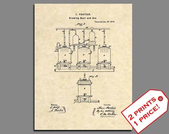 Patent Prints - Louis Pasteur Beer Brewing Wall Art Patent Print - Vintage Beer Wall Decor Patent Art - Beer Brewing Patent Poster - 151