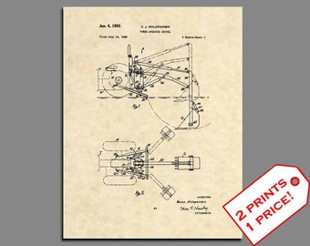 Patent Prints - 1955 Backhoe Patent Art - Vintage Construction Art - Construction Patent Poster Wall Art - Patent Print - 267