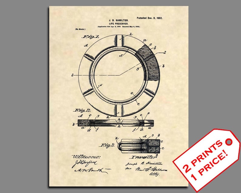 346 Official Zodiac US Patent Art Print Antique Inflatable Boat Raft Vintage