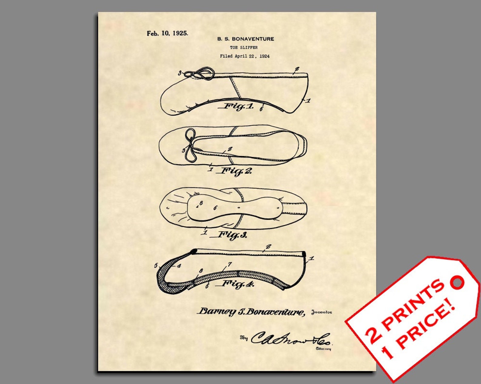 patent prints - ballet shoe patent art - vintage ballet slipper ballerina wall art - ballet dancer decor patent print - ballet w