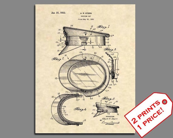 Police Wall Art Police Hat Patent Prints Vintage Police Etsy
