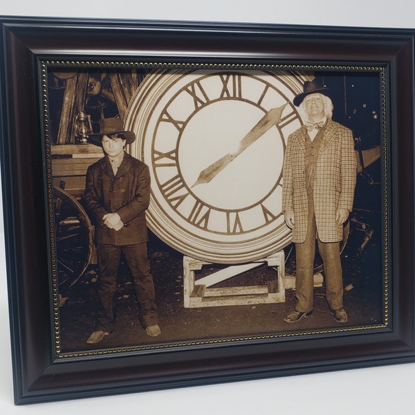 Back to the Future - Marty & Doc Clock Tower Photo Reproduction Prop 8x10 Photo - Glossy Photograph Back To The Future 3