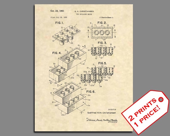 Lego Wall Decor Brick Patent Art Vintage Home - Lego Wall Home Decor Lego Wall Decor Brick Patent Art Vintage Home - Lego Wall Home Decor