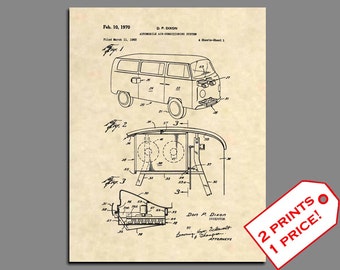 Patent Prints - Volkswagen Bus Patent Art - Vintage Volkswagen Art Patent Print - VW Bus Wall Art - VW Bus Art Patent Poster - VW Bus - 163