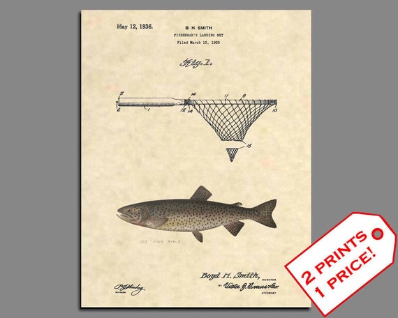 Official Rainbow Trout Fishing Lure US Patent Art Print Antique Fly Fish 376