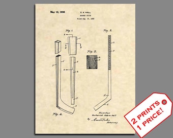 Ice Hockey Wall Art - Ice Hockey Stick Patent Prints - Vintage Ice Hockey Poster Wall Art - Ice Hockey Decor - Hockey Prints Patent Art  336