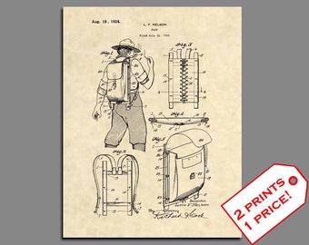 Camping Art Print - Vintage Hiking Backpack Patent Prints - Camping Decor Patent Poster - Scout Leader Gift - Wall Art Patent Print - 173