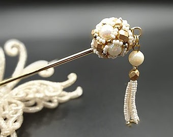 Beaded Hair Stick, Braided Bun Holder