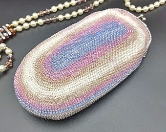 Beaded glasses case women with kisslock Eyeglass case soft 40th birthday gift for her