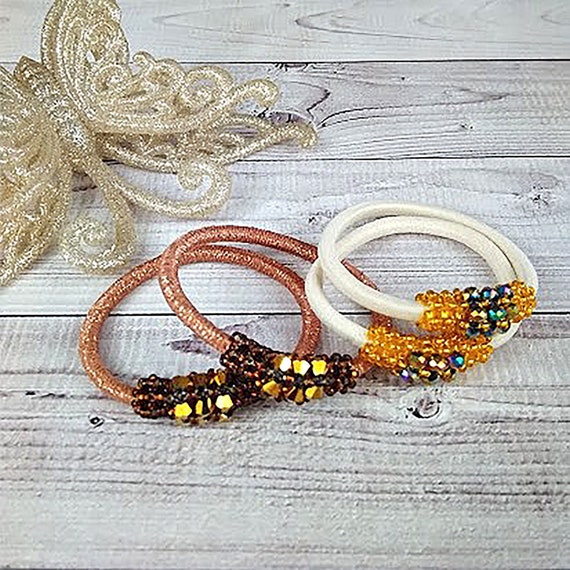 Friendship Bracelets and Scrunchies Set Clay Bead Hair Ties for Girls Amazon.com: JIASHUYEYE Preppy Bracelets Set - Heart Colorful  main image 3