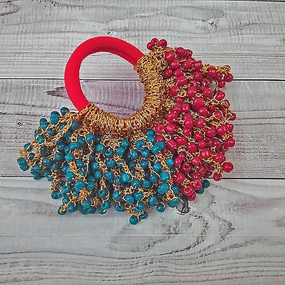 Beaded Fringe Hair Scrunchie: Teen Girl Ponytail Holder - Etsy
