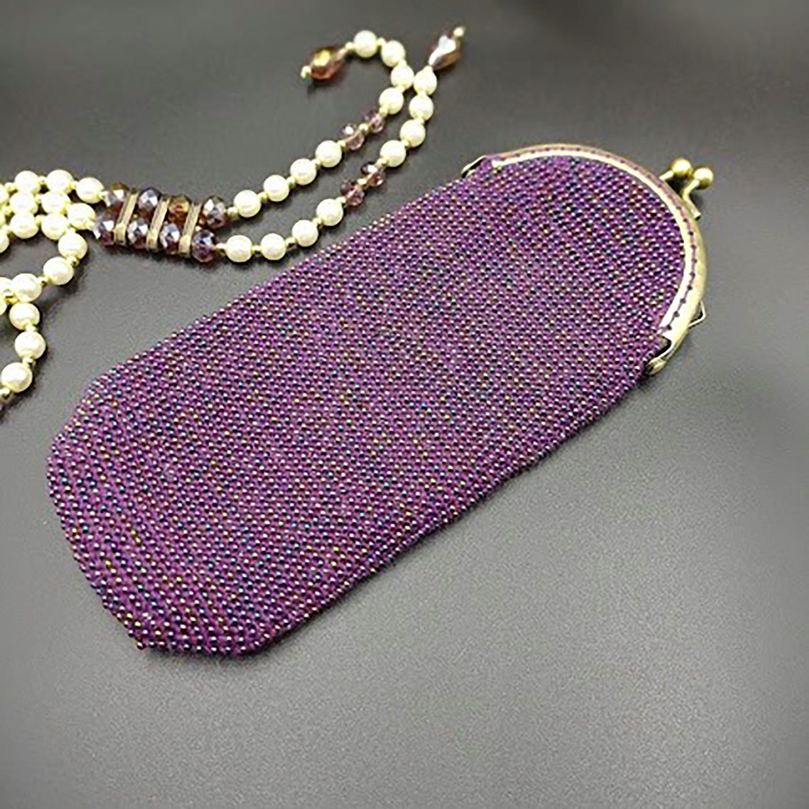 Beaded glasses case women with kisslock Eyeglass case soft Etsy