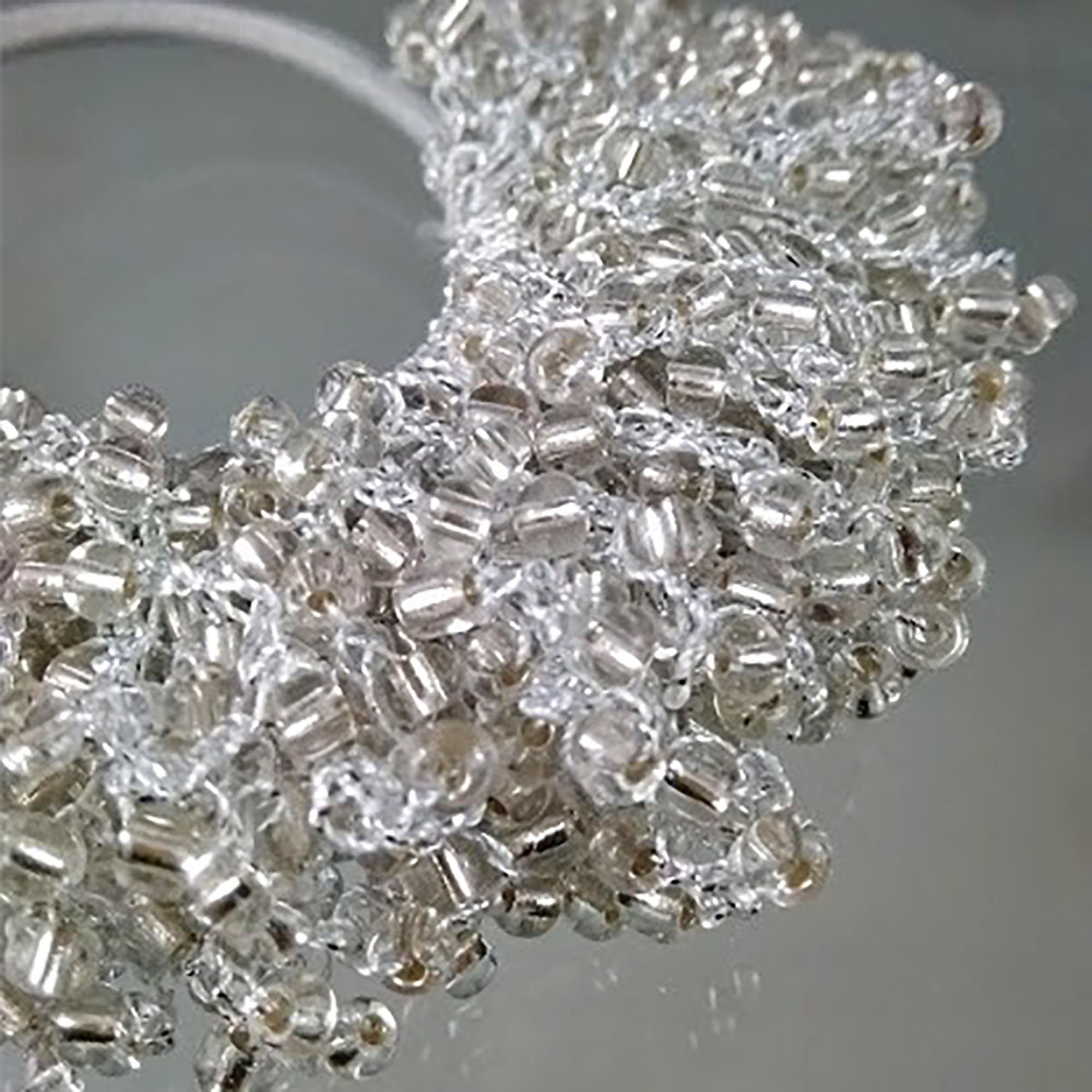 Silver hair tie Beaded scrunchie Ponytail holder Crochet scrunchies Inexpensive gifts