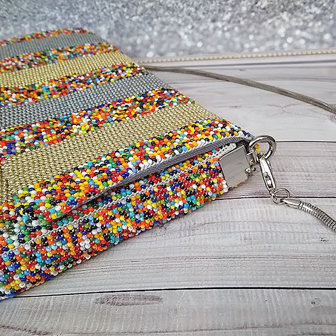 Beaded clutch bag Multicolor purse Formal clutch bag Flap bag Etsy