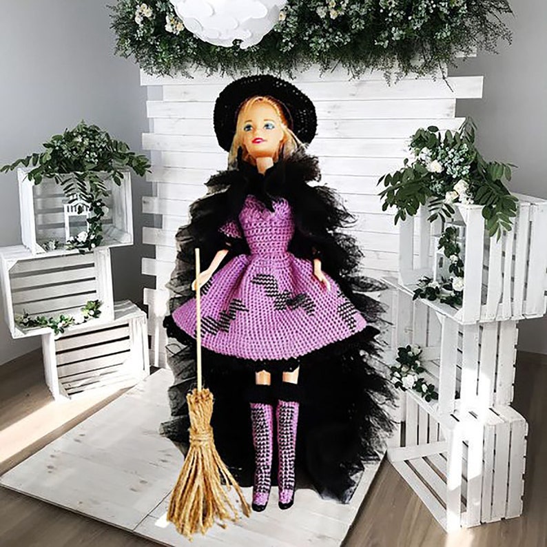 Halloween Barbie clothes Witch doll Little girl room decor Etsy