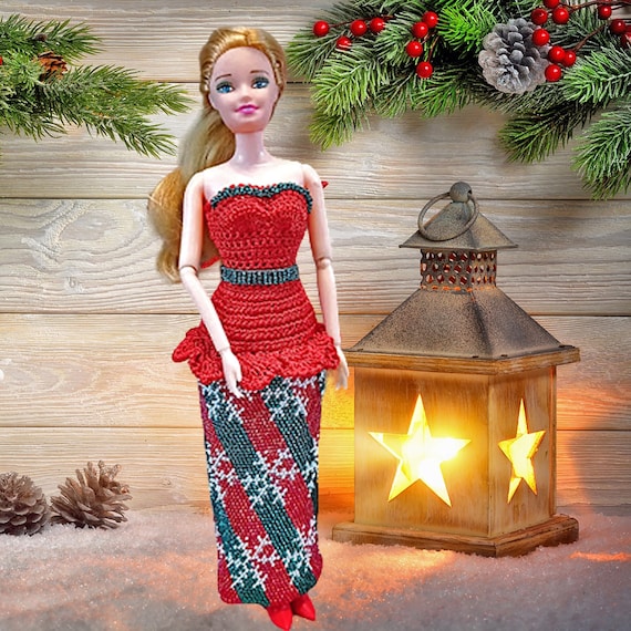 Crochet Red Doll Dress: Beaded Christmas Outfit for 11.5-inch Doll - Etsy  Israel