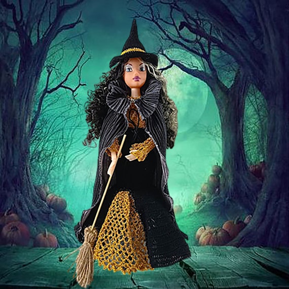 Robe de sorcière pour poupée barbie , déguisement halloween 4