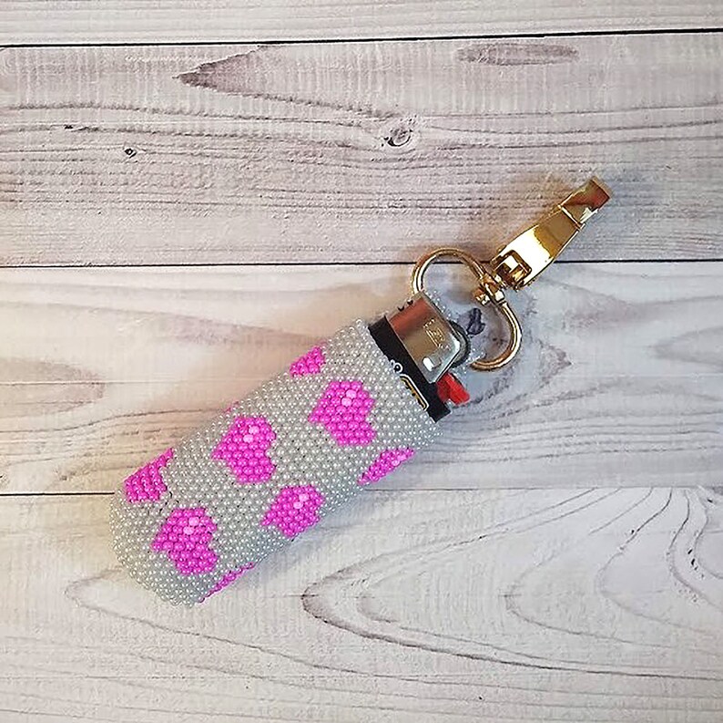 Beaded Lipstick Case Chapstick Holder Keychain Hand Sanitize Etsy