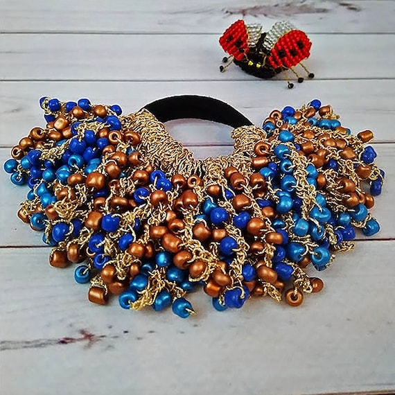 Beaded Fringe Hair Scrunchie: Teen Girl Ponytail Holder - Etsy