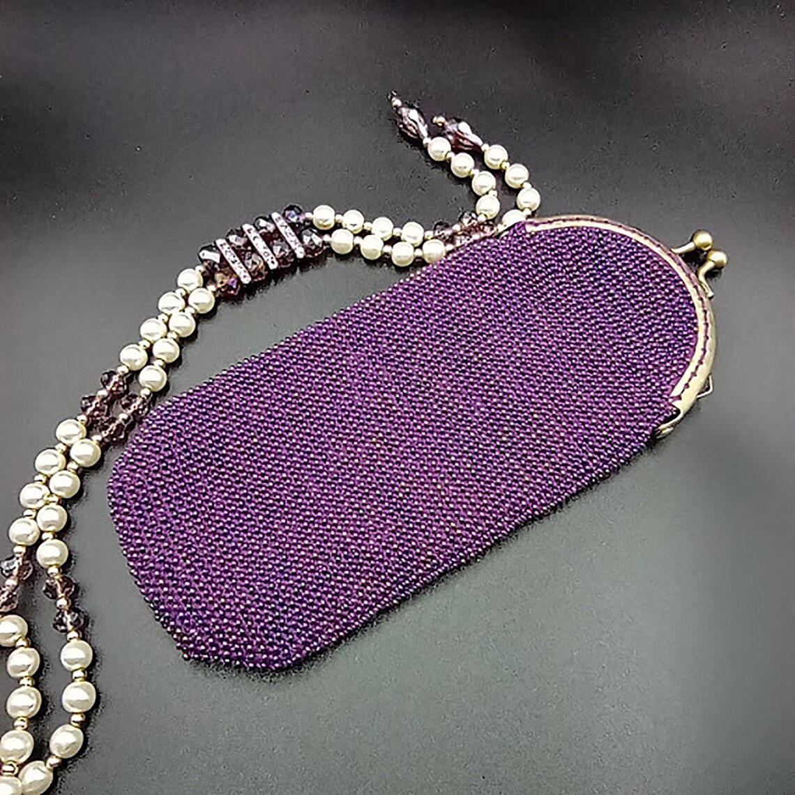 Beaded glasses case women with kisslock Eyeglass case soft Etsy