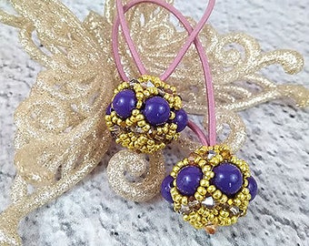 Beaded Ball Hair Ties: Teen Girl Ponytail Holders (Set of 2)