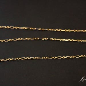 Personalized 14k or 18k solid gold 3+1 cable/anchor chain in bracelet or necklace length, 100% handmade.