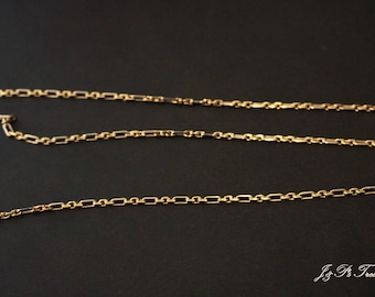Personalized 14k or 18k solid gold 3+1 cable/anchor chain in bracelet or necklace length, 100% handmade.
