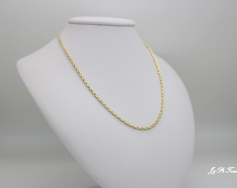 Personalized 14k or 18k solid gold cable/anchor chain in bracelet or necklace length, 100% handmade.
