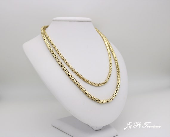 18k Solid Gold King/byzantine Chain in 
