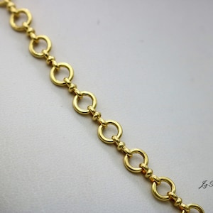 Personalized 18k solid gold &quot;80&quot; pattern necklace chain, 100% handmade.