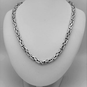 Personalized 925 Sterling Silver, solid Silver King/Byzantine chain, length: 40 cm-75 cm, width 3.5 mm-10 mm, 100% handmade.