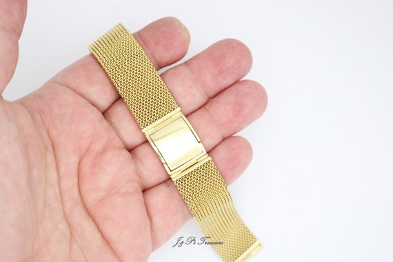 uberjewels Gold Plated Solid link watch Bracelet with Jewelers clasp  Closure 18 mm Stainless Steel Watch Strap Price in India - Buy uberjewels  Gold Plated Solid link watch Bracelet with Jewelers clasp