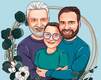 Mother's Day Gift for mom from Son - Custom Family Portrait from Photo