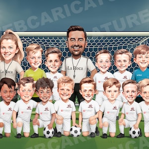 Regalo de entrenador de fútbol: caricatura personalizada a partir de una foto