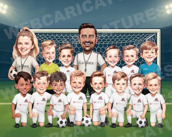 Soccer Coach Gift - Custom Caricature from Photo