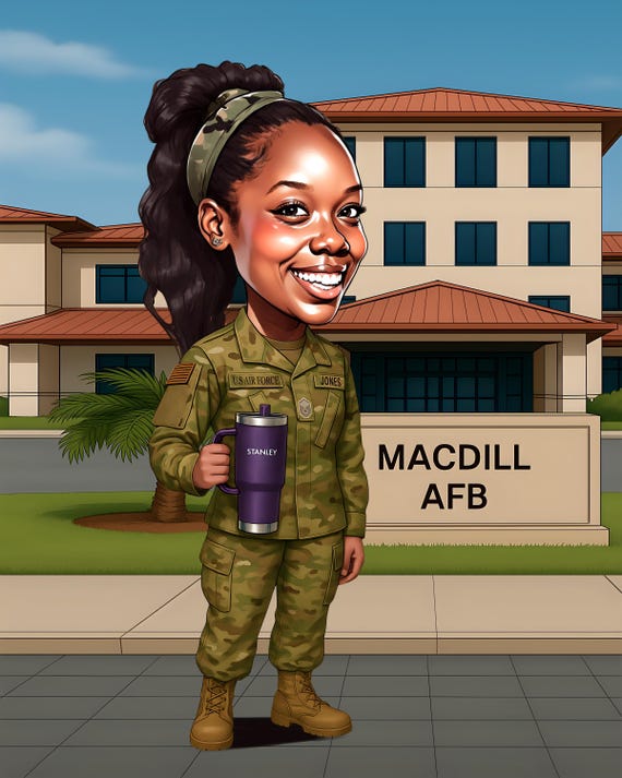 Military Retirement Gift - Custom Caricature from Your Photo, Army Retirement gift, army retirement gift
