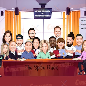 Custom Group Caricature, Group Cartoon, Business Caricature, Company ...