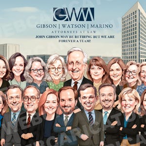 Caricature de groupe personnalisée, Portrait de groupe personnalisé de dessin animé, Caricature d'entreprise personnalisée
