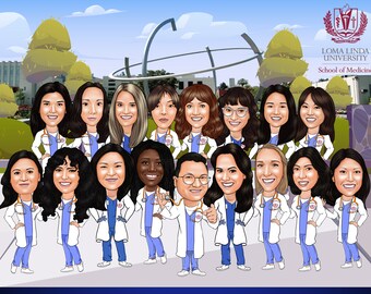 New Doctor Gift - Custom Caricature from Photo