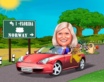 Caricatura regalo per il pensionamento