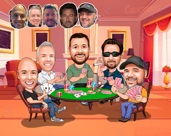 Poker Player Gift - Custom Caricature from Photo
