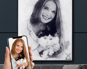 Ilustración personalizada de mascotas y propietarios, ilustraciones de humanos y mascotas imprimibles, retrato de perro con mamá