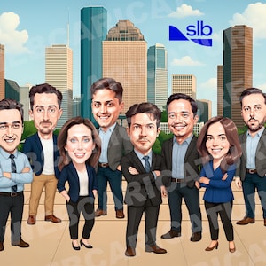 Work Team Gifts - Custom group cartoon portrait, Gift for coworkers, office team gifts, employees team gifts