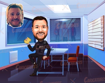 Police Officer Gifts - Cartoon Portrait from Photo, cop gifts, Law Enforcement Gifts
